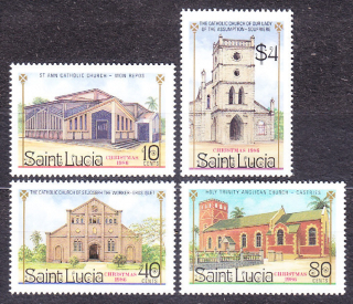 ST. LUCIA 1986, Michel 877-880, ** čistá séria. VIANOCE - KOSTOLY.