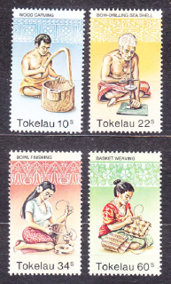 TOKELAU 1982, Michel 74-77, ** čistá séria. KOLÓNIE. REMESLÁ.