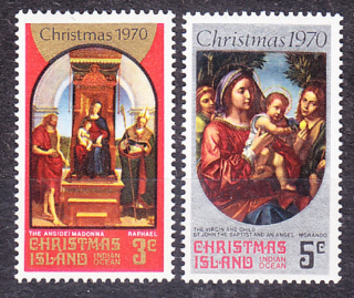 VIANOČNÝ OSTROV 1970, Michel 33-34, ** čistá séria. VIANOCE.