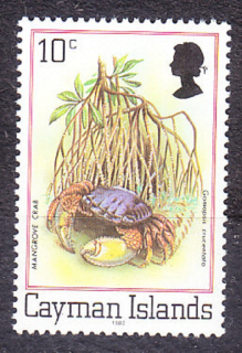 CAYMAN ISLANDS 1980, Michel 458 II, ** čistá. KOLÓNIE. KRÁĽOVNÁ ALŽBETA II. - KRAB.