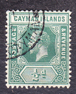 CAYMAN ISLANDS 1912, Michel 33, razená. KOLÓNIE. KRÁĽ GEORGE V.