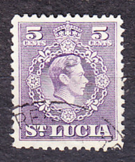 ST. LUCIA 1949, Michel 124, razená. KOLÓNIE. KRÁĽ GEORGE VI.