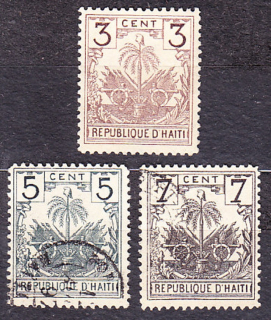 HAITI 1896, Michel 36-38, razené. ERBY.