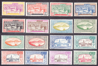GUADELOUPE 1928, Michel 96-97, 99-104, 108, 110, 119, 122-126, * čisté. KOLÓNIE. KRAJINY, RAFINÉRIA CUKRU, PRÍSTAV, LODE.