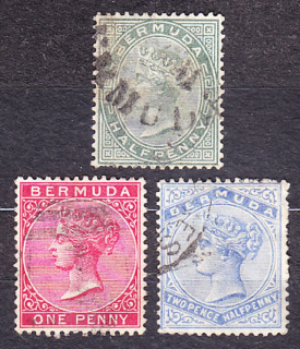 BERMUDA 1883, Michel 13-14, 17, razené. KOLÓNIE. KRÁĽOVNÁ VICTORIA.