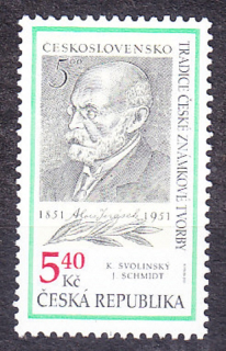 ČESKÁ REPUBLIKA 2001, Pěnkava 281, ** čistá séria. TRADÍCIA ČESKEJ ZNÁMKOVEJ TVORBY - A. JIRÁSEK.