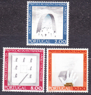 PORTUGALSKO 1975, Michel 1298-1300, ** čistá séria. EURÓPSKY ROK OCHRANY KULTÚRNEHO DEDIČSTVA.