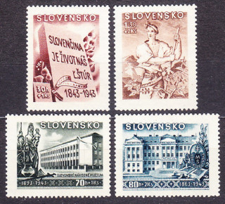 SLOVENSKÝ ŠTÁT 1943, Synek 94-97, ** čistá séria. KULTÚRNE.