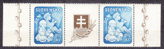 SLOVENSKÝ ŠTÁT 1944, Synek 119 S, ** čistá vodorovná spojka. DEŤOM.