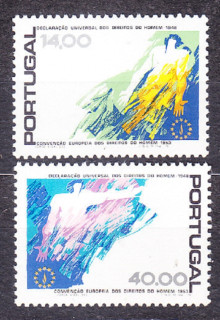 PORTUGALSKO 1978, Michel 1422-1423, ** čistá séria. ĽUDSKÉ PRÁVA.