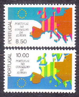 PORTUGALSKO 1977, Michel 1348-1349, ** čistá séria. PRIJATIE DO RADY EURÓPY.