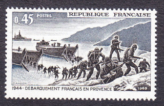 FRANCÚZSKO 1969, Michel 1680, ** čistá séria. VYLODENIE V NORMANDII.