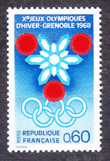 FRANCÚZSKO 1967, Michel 1576, ** čistá séria. ZOH V GRENOBLE.