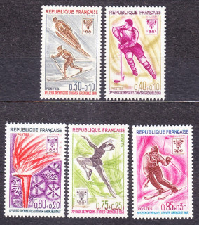 FRANCÚZSKO 1968, Michel 1610-1614, ** čistá séria. ZOH V GRENOBLE.