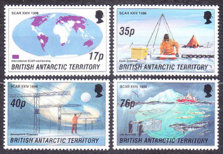 BRITSKÁ ANTARKTÍDA 1996, Michel 245-248, **/* čistá séria. VÝSKUM ANTARKTÍDY.