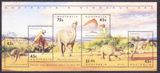 AUSTRÁLIA 1993, Michel Block 15, ** čistý hárček. PREHISTORICKÉ ZVIERATÁ, DINOSAURY.