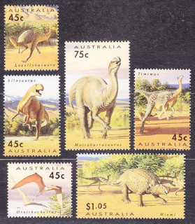 AUSTRÁLIA 1993, Michel 1370-1375, ** čistá séria. PREHISTORICKÉ ZVIERATÁ, DINOSAURY.
