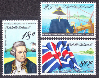 NORFOLK ISLAND 1978, Michel 205-207, ** čistá séria. KAPITÁN JAMES COOK.