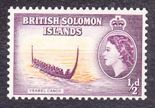 BRITISH SOLOMON ISLANDS 1956, Michel 81, ** čistá. KOLÓNIE. KRÁĽOVNÁ ALŽBETA II. - KRAJINY.