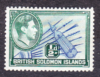 BRITISH SOLOMON ISLANDS 1939, Michel 59, * čistá. KOLÓNIE. KRÁĽ GEORGE VI. - KRAJINY.