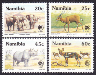 NAMÍBIA 1993, Michel 735-738, ** čistá séria. AFRICKÉ ZVIERATÁ.