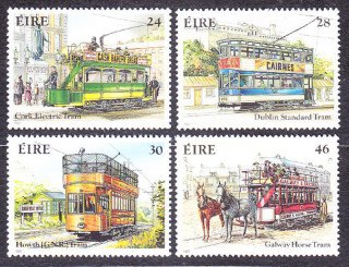 ÍRSKO 1987, Michel 615-618, ** čistá séria. HISTORICKÉ ELEKTRIČKY.