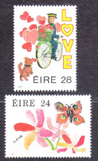 ÍRSKO 1987, Michel 613-614, ** čistá séria. DEŇ SV. VALENTÍNA.