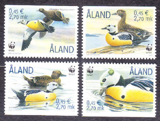 ALANDY 2001, Michel 183-186, ** čistá séria. WWF - KAČICE.