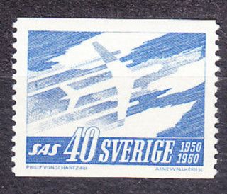 ŠVÉDSKO 1961, Michel 467, ** čistá séria. LETECKÉ.