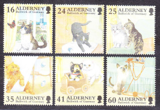ALDERNEY 1996, Michel 94-99, ** čistá séria. MAČKY.