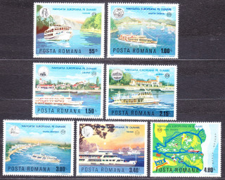 RUMUNSKO 1977, Michel 3484-3490, ** čistá séria. LODE NA DUNAJI.