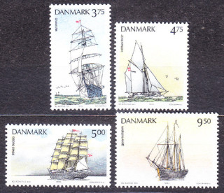 DÁNSKO 1993, Michel 1057-1060, ** čistá séria. LODE - PLACHETNICE.