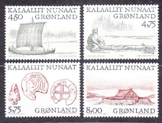 GRÓNSKO 1999, Michel 339-342, ** čistá séria. KRAJINY - ARKTICKÍ VIKINGOVIA.