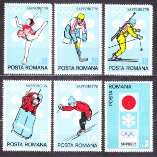 RUMUNSKO 1971, Michel 2984-2989, ** čistá séria. ZOH V SAPPORE.
