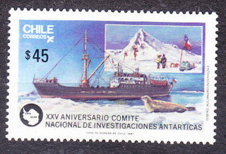 CHILE 1987, Michel 1214, ** čistá séria. VÝSKUM ANTARKTÍDY.