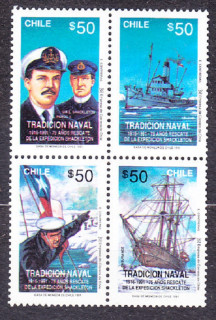 CHILE 1991, Michel 1430-1433, ** čistá séria. POLÁRNA EXPEDÍCIA.