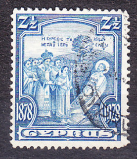 CYPRUS 1928, Michel 111, razená. KOLÓNIE. KRAJINY - 50 ROKOV BRITSKEJ ADMINISTRATÍVY.