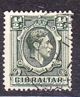 GIBRALTAR 1938, Michel 107, razená. KOLÓNIE. KRÁĽ GEORGE VI.