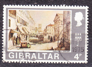 GIBRALTAR 1971, Michel 257, razená. KOLÓNIE. KRÁĽOVNÁ ALŽBETA II. - HISTORICKÉ CENTRUM.