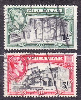 GIBRALTAR 1938, Michel 113, 115, razené. KOLÓNIE. KRÁĽ GEORGE VI. - KRAJINY.