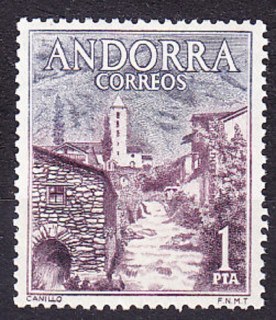 ANDORRA - ŠPANIELSKA POŠTA 1963, Michel 61, ** čistá. KRAJINY.