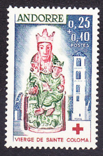 ANDORRA - FRANCÚZSKA POŠTA 1964, Michel 190, čistá séria bez lepu. ČERVENÝ KRÍŽ.