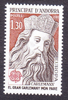 ANDORRA - FRANCÚZSKA POŠTA 1980, Michel 305, ** čistá. EUROPA - OSOBNOSTI.