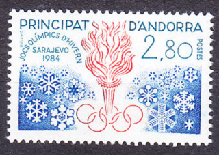 ANDORRA - FRANCÚZSKA POŠTA 1984, Michel 348, ** čistá séria. ZOH V SARAJEVE.