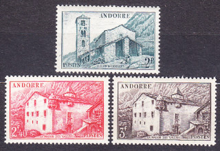 ANDORRA - FRANCÚZSKA POŠTA 1944, Michel 106-107, 109, * čisté. KRAJINY.