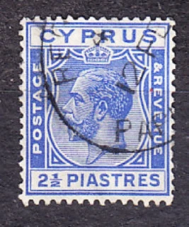 CYPRUS 1925, Michel 106, razená. KOLÓNIE. KRÁĽ GEORGE V.
