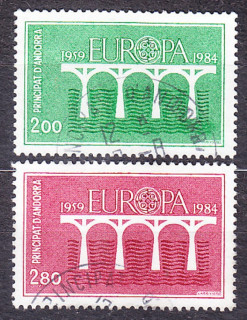 ANDORRA - FRANCÚZSKA POŠTA 1984, Michel 350-351, razená séria. EUROPA - CEPT.