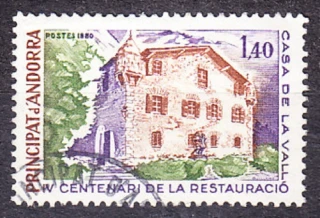 ANDORRA - FRANCÚZSKA POŠTA 1980, Michel 310, razená séria. STARÁ RADNICA.