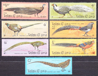LAOS 1986, Michel 922-928, ** čistá séria. BAŽANTY.