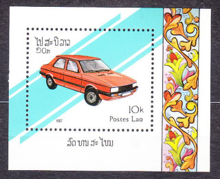 LAOS 1987, Michel Block 117, ** čistý hárček. AUTÁ.